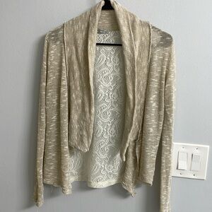 Pretty gold and cream, lace,  shrug type cover-up